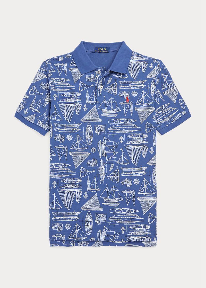 Poleras Polo Ralph Lauren Niño 6-14 Años Sailboat-Print Cotton Mesh Chile Azules FTZAG-9053